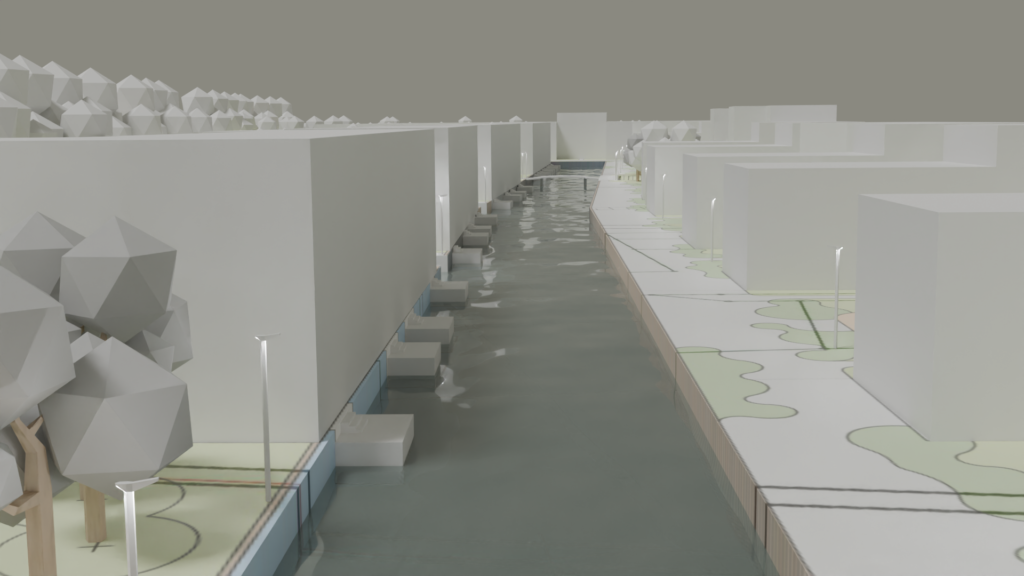 Kwartał nad kanałem — wizualizacja 3D, ujęcie dzienne