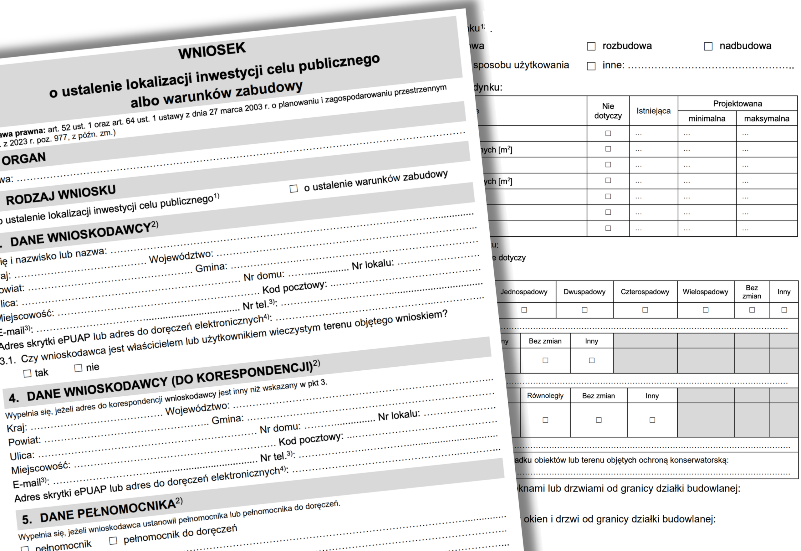 Fragment decyzji o warunkach zabudowy